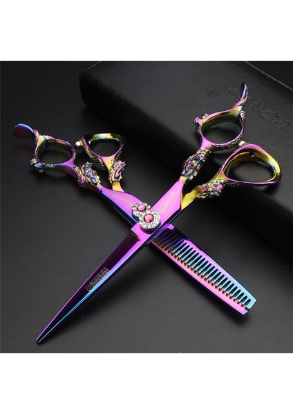 8 Inç Kesim Japonya 440C 7/6/6.5/5.5/8/9 Inç Yüksek Kaliteli Profesyonel Kuaförlük Makas Seti Saç Kesme Inceltme Berber Makas Seti Salon (Yurt Dışından) indirimleri