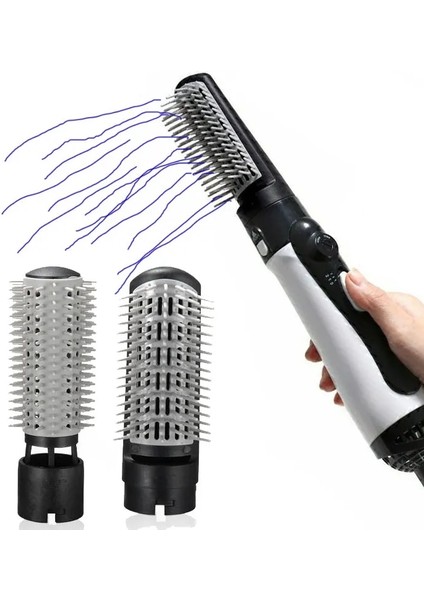Set Ingiltere Fiş Saç Kurutma Makinesi Saç Maşası 2 In 1 Fırça Sıcak Hava Şekillendirici Tarak Curling Demir Rulo Şekillendirici Fırça Saç Kurutma Makinesi Darbe Nozulları SU404 (Yurt Dışından)