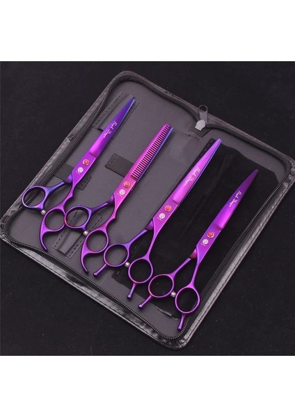 Z3002 Zi PYSX4P 7.0 ''kedi Pet Bakım Makası Inceltme Makası Profesyonel Köpek Makas Kavisli Hemostatik Forseps Tarak Saç Kesme Z3002 (Yurt Dışından)