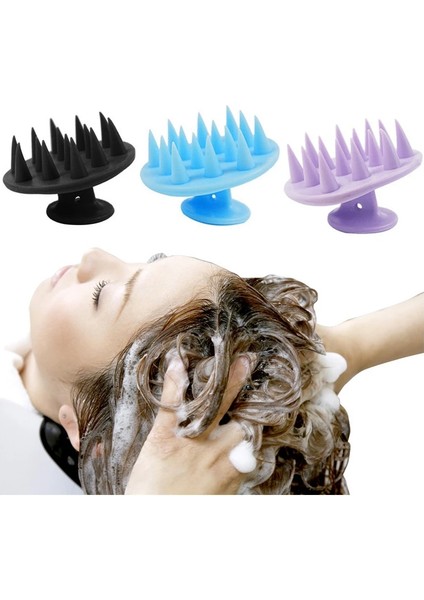 Mor El Silikon Duş Saç Yıkama Fırçası Şampuan Tarak Saç Derisi Kafa Kuru Masaj Fırçası Banyo Duş Saç Temizleme Fırçası Saç Tarak (Yurt Dışından) fiyatları