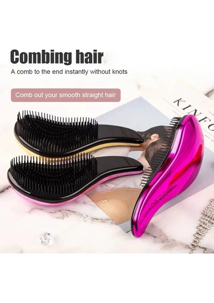 Altın Sıcak Saç Tarak Dolaşık Açıcı Tarak Anti-Statik Saç Fırçası Saç Derisi Masaj Saç Tarak Elektrolizle Masaj Tarak Salon Saç Şekillendirici Aracı (Yurt Dışından) fiyatları