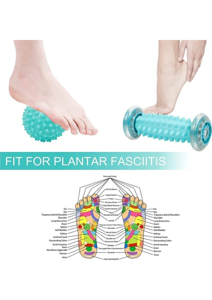 Tip 16 Ayak Masaj Rulosu ve Dikenli Top Terapi Seti, Plantar Fasiit Için Manuel Ayak Masajı, Ayak Kemeri Ağrısı, Tetik Nokta Terapisi (Yurt Dışından)