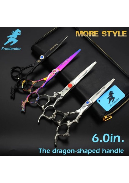 1 Takım 6,0 Inç.freelander Daha Fazla Stil/renk Ejderha Sapı Profesyonel Kuaförlük Makasına Sahiptir Berber Makası Yüksek Kaliteli Salon (Yurt Dışından) fiyatları