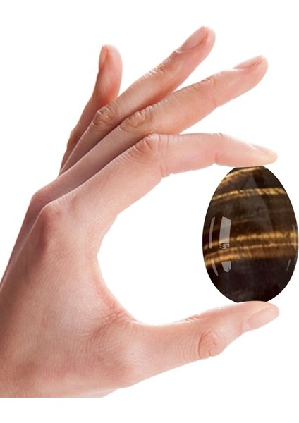 Delinmiş 3 Adet Doğal Kaplan Gözü Taş Yoni Yumurta Seti Vajinal Sıkma Yoni Yeşim Yumurta Kegel Egzersiz Vajinal Masaj Topları (Yurt Dışından)