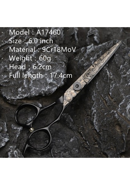 A17460 Fnlune Şam Desen Profesyonel Kuaför Makas Kesim Berber Saç Kesimi Inceltme Çözgü Kesme Lancet Kuaförlük Makas (Yurt Dışından)