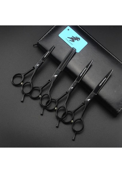 5 Inç Kesme 4 "5" 5.5 "profesyonel Kuaförlük Makas Seti Stilist Düz Makas Inceltme Makas Saç Kesimi Siyah Boya Saç Makası 440C (Yurt Dışından) modelleri