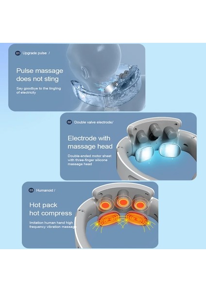 Type3 Ems Boyun Masajı Elektrikli Masaj Boyun Tens Boyun Masajı 6 Mod Taşınabilir Dekompresyon Massageado Makinesi Servikal (Yurt Dışından)