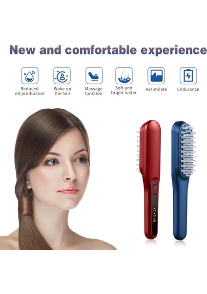 Mavi Anti Ayrılma Saç Geliştirme Elektrikli Masaj Tarak LED Kırmızı Mavi Işık Negatif Iyon Kuaför Kafa Derisi Masajı (Yurt Dışından) fiyatları