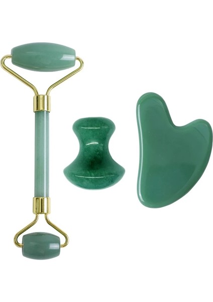 C Tipi Doğal Yeşim Yüz Masajı Rulosu Guaj Kazıyıcı Seti Aventurin Guaj Taşı Yüz Masajı Masajı Gua Sha Kazıyıcı Yüz Masajı (Yurt Dışından) fırsatları