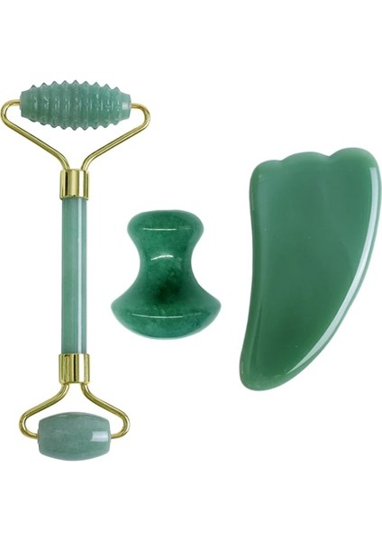 C Tipi Doğal Yeşim Yüz Masajı Rulosu Guaj Kazıyıcı Seti Aventurin Guaj Taşı Yüz Masajı Masajı Gua Sha Kazıyıcı Yüz Masajı (Yurt Dışından) indirimleri