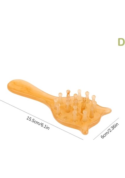 ZDHB4547-D Reçine Masaj Tarak Saç Derisi Masaj Meridyen Kazıma Kafa Akupunktur Masajı Gua Sha Terapi Fırçası Anti-Statik Vücut (Yurt Dışından)