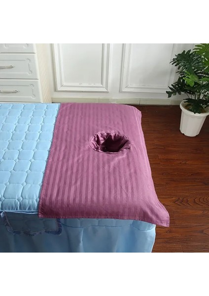 Koyu Mor 50CMX70CM Yüz Delikli Pamuklu Masaj Havlusu, Tuina El Bezi, Massge Masa Örtüsü, Sırt Yürüyüşü 5 Adet (Yurt Dışından)