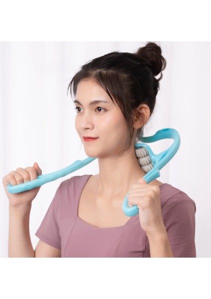 2 Top-Mavi Plastik Basınç Noktası Terapi Boyun Masajı Masaj Rölyef El Rulo Boyun Masajı Boyun Omuz Tetik Noktaları (Yurt Dışından)
