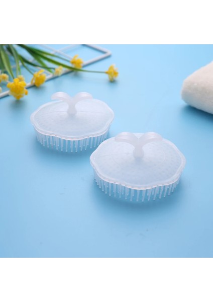 2 Adet Şampuan Saç Yıkama Tarak Banyo Duş Saç Temiz Fırça Silikon Banyo Taraklar (Yurt Dışından)