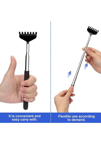 Yeşil 1 Adet Metal Geri Scratcher Teleskopik Tpr Kauçuk Saplı Çelik Geniş Pençe, Yüz Kafa Derisi Popo Scratcher Sırt Masajı Aracı (Yurt Dışından)