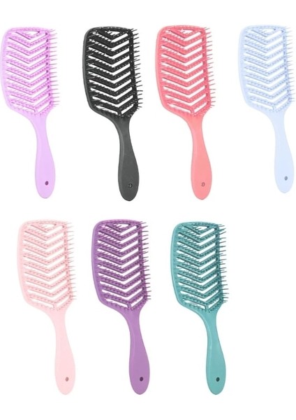 Açık Mavi 831E Delikli Geniş Diş Hava Yastığı Tarak Kadın Saç Derisi Masaj Tarak Saç Fırçası Islak Kuru Saç Dolaşık Açıcı Dıy Kuaförlük Aracı (Yurt Dışından)