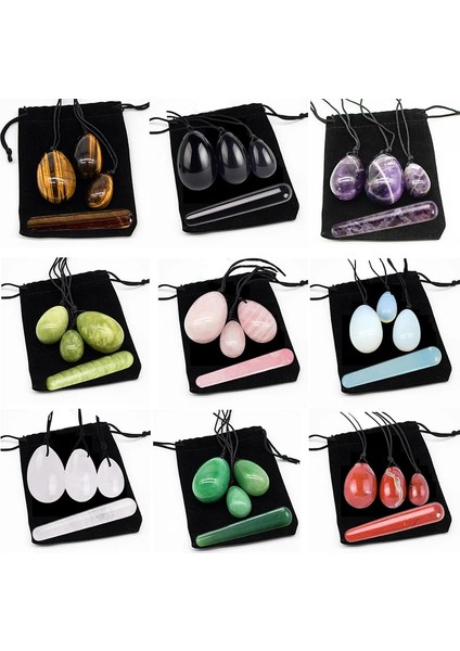 4pc 07 3pc/4pc Yoni Yumurta Kadın Kege Egzersiz Topu Seti Doğal Yeşim Taşı Yoni Değnek Tren Pelvik Kasları Vajinal Masaj Sağlık Sağlık (Yurt Dışından)