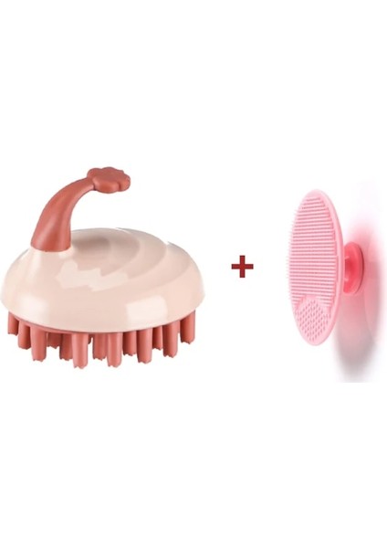 2 Adet Mix Şampuan Saç Derisi Masaj Tarak Saplı Kafa Masaj Fırçası Kepek Antickle Scratch Yumuşak Silika Jel Yüz Temizleme Cilt Bakımı Aracı (Yurt Dışından)
