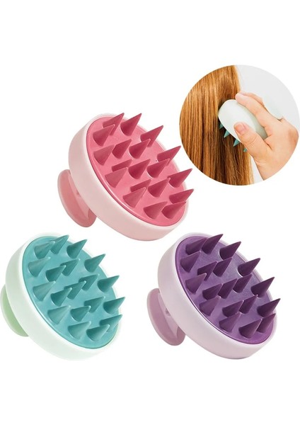 Mor 4 Silikon Şampuan Saç Derisi Saç Masajı Kafa Vücut Saç Derisi Masaj Fırçası Tarak Saç Yıkama Tarağı Duş Fırçası Banyo Spa Masaj Fırçası (Yurt Dışından) fiyatları