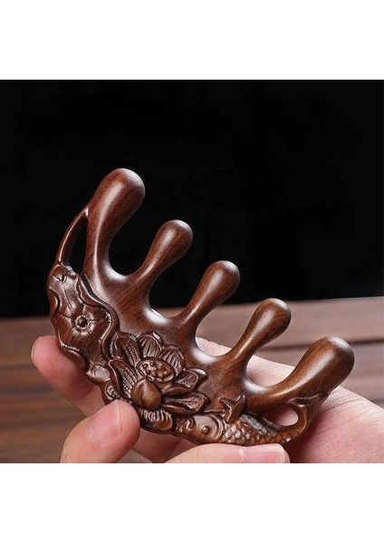 Kırmızı Sandal Ağacı Kafa Meridyen Masaj Tarak Çift Taraflı Oyma Geniş Diş Taraklar Akupunktur Gua Sha Saç Derisi Relax (Yurt Dışından) fiyatları