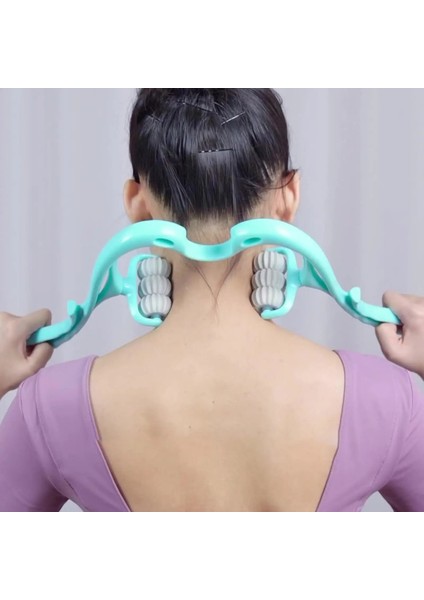 Mavi Plastik Basınç Noktası Terapi Boyun Massageador Massagem Rahatlatmak El Silindir Boyun Masajı Boyun Omuz Tetik Noktası (Yurt Dışından)