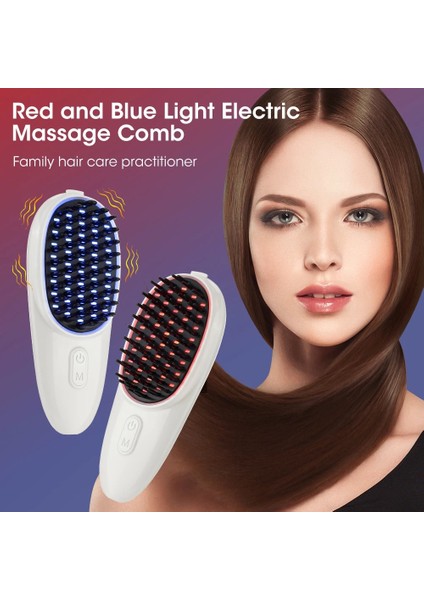 Beyaz Set USB Şarj Kırmızı ve Mavi Işık Elektrikli Kablosuz Kızılötesi Işın Masaj Tarak Saç Büyüme 3 Mod Titreşim Kafa Derisi Ipl Masaj Bakımı (Yurt Dışından) indirimleri
