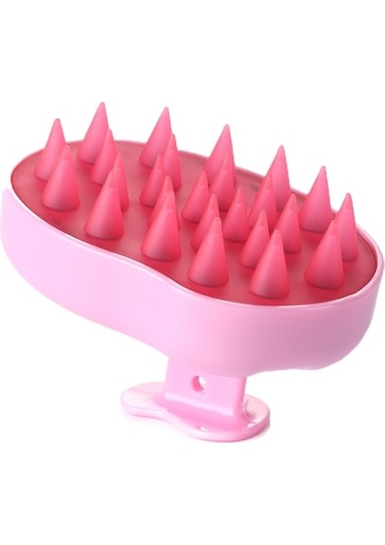 Pembe C Silikon Saç Derisi Kafa Vücut Masaj Tarak El Saç Yıkama Fırçası Duş Taraklar (Yurt Dışından)
