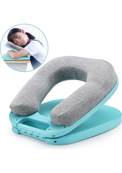 Mavi Masa Şekerleme Yastık Boyun Destekçisi Koltuk Minderi Kafalık Seyahat Boyun Yastık Kol Dayanağı ile Öğrenci Masası Uyku Ofis Dinlenme (Yurt Dışından) fırsatları