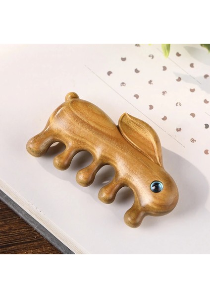 Güzel Tavşan Şekli Meridyen Masaj Tarak Ahşap Geniş Diş Tarağı Akupunktur Tedavisi Kan Dolaşımı Anti-Statik Pürüzsüz Saç (Yurt Dışından) indirimleri