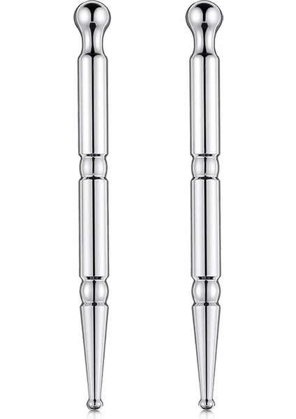 2 Adet-Set Masaj 2 Adet Akupunktur Kalemi, Paslanmaz Çelik Derin Doku Masaj Aracı Manuel Masaj Kalemi Yüz Refleksoloji Masaj Aracı Geri Çekilebilir (Yurt Dışından)