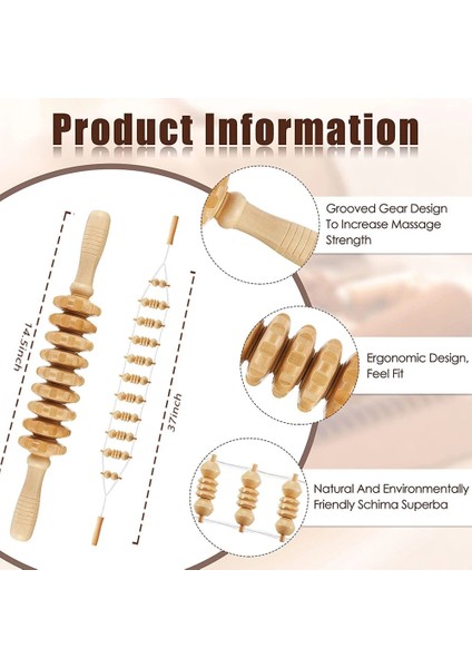1 Adet Ahşap Terapi Masaj Alet Takımı, 3 Adet Maderoterapia Kiti, Ahşap Masaj Rulo Sopa ve Sırt Masajı Rulo Halat Vücut Şekillendirme Için (Yurt Dışından) modelleri
