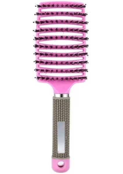 Pembe Naylon Kıllar Detangle Saç Fırçası Kavisli Havalandırmalı Kaburga Saç Derisi Masaj Tarağı (Yurt Dışından)