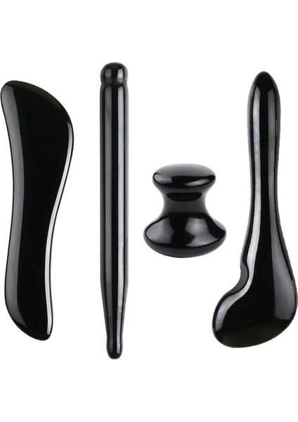 Tip 2 Doğal Taş Guasha Masaj Guaj Kazıyıcı Yüz Yeşim Rulo Masaj Seti Siyah Obsidyen Gua Sha Kurulu Yüz Cilt Bakımı Aracı (Yurt Dışından)