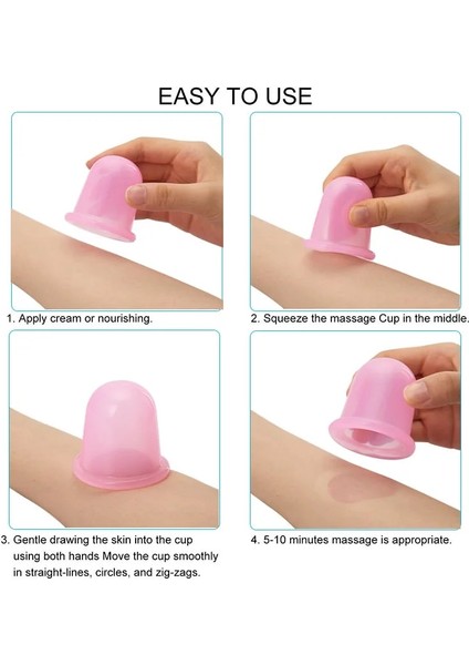 Pembe-3-4 Silika Masaj Vücut Bardak Yüz Vantuz Anti Selülit Vakum Çukurluğu Kutular Sırt Masajı Kavanoz Çin Fizyoterapi Kiti (Yurt Dışından) fırsatları