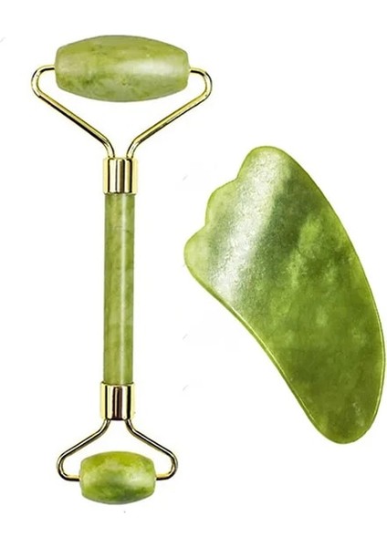 D Seti Doğal Yeşim Yüz Masajı Gua Sha Taş Yüz Guasha Masaje Yüz Tahtası Akupunktur Noktası Göz Bakımı Spa Masaj Aracı Masaj Sima (Yurt Dışından)