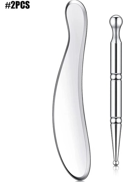 2 Adet Paslanmaz Çelik Kas Derin Doku Kazıma Masaj Aletleri Güzellik Akupunktur Kalem Geri Kazıyıcı Masaj Vücut Yüz Rahatlatıcı (Yurt Dışından)