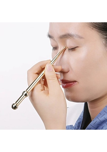 Altın Yüz Şekillendirici Aracı Göz Tetik Noktası Masaj Kalemi Refleksoloji Masaj Spa Terapi Stimülatörü Akupunktur Noktası Masajı Araştırma Meridyen (Yurt Dışından)