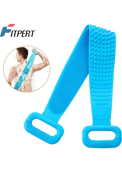 Gri 76CM Vücut Silikon Fırça Fırçalama Vücut Peeling Sünger Fırçası Banyo Duş Arka Fırça Banyo Fırçalama Temiz Aracı Leke Çıkarma Banyo Kemeri (Yurt Dışından)