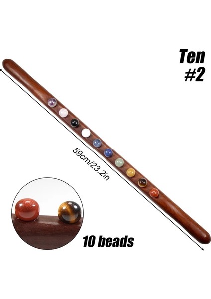Stil 6 1 Pc Gua Sha Masaj Sopa 10 Yeşim Taş Boncuk Arka Boyun Meridyen Tarama Vücut Kazıma Ahşap Masaj Aracı Gua Sha Terapi (Yurt Dışından)
