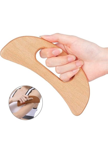 Stil C-1 Adet Ahşap Tekne Şekli Kazıma Tahtası Lenfatik Drenaj Gua Sha Masaj Aletleri Anti Selülit, Kas Yorgunluğunu Gidermek, Akupunktur Noktası Masajı (Yurt Dışından)