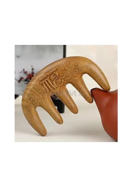 Fildişi 10 cm Otantik Yeşil Abanoz Meridyen Masaj Tarağı Ev Çok Fonksiyonlu Masaj Tarağı (Yurt Dışından)