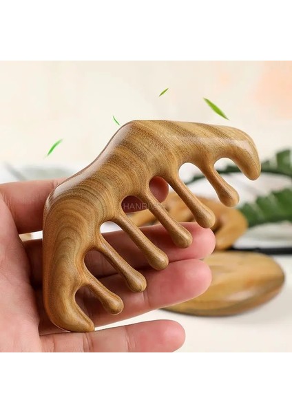 Fildişi 10 cm Otantik Yeşil Abanoz Meridyen Masaj Tarağı Ev Çok Fonksiyonlu Masaj Tarağı (Yurt Dışından)