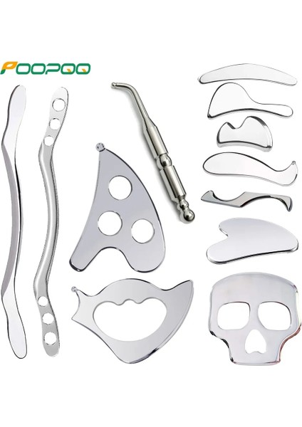 Stil 16 Paslanmaz Çelik Iastm Terapi Gua Sha Kazıma Tahtası Masaj Aletleri Derin Doku Masajı Guasha Fasya Kurtarma Kas Gevşeme (Yurt Dışından) fiyatları