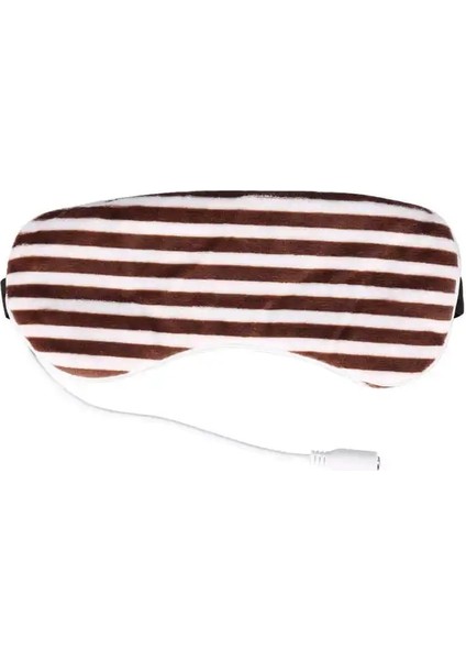 Kahverengi Şerit Göz Maskesi USB Isıtma Buhar Siperliği Uyku Anti Karanlık Daire Göz Bandı Göz Masajı Yorgunluk Giderici Uyku Seyahat Göz Tonları Maskesi (Yurt Dışından)
