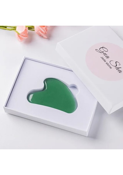 Yeşil Gua Sha-1 Doğal Yeşim Guasha Kazıma Masaj Kazıyıcı Yüz Masaj Rulo Kurulu Kuvars Yüz Göz Bakımı Gua Sha Aracı Yüz Kaldırma Masajı (Yurt Dışından)