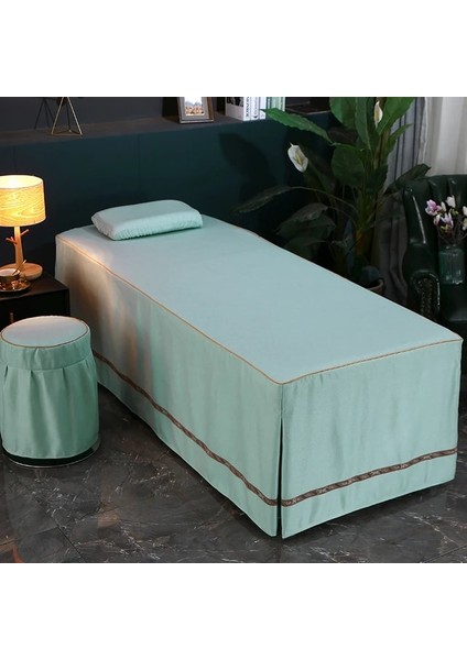 Yatak Örtüsü Açık Mavi Kare 190X80 cm Kozmetik Pamuk ve Keten Yatak Örtüsü Çarşaf Lüks Madencilik Kulak Masaj Yatağı Salon Tek Kapak (Yurt Dışından)