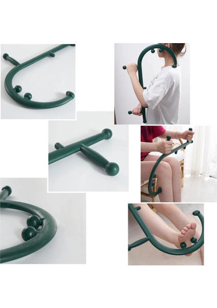 Yeşil Sırt Masajı Kanca Tetik Noktası Kendini Masaj Sopa Terapötik Manuel Masaj Kas Tetik Noktası Aracı Terapötik Gevşeme (Yurt Dışından) fırsatları