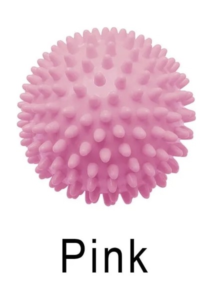 Pembe 7.5 cm Pvc Dikenli Masaj Topu Refleksoloji Stres Giderici Rulo Topu Spor Fitness Rölyef Plantar Fasiit Rahatlatıcı Egzersiz Topu (Yurt Dışından)