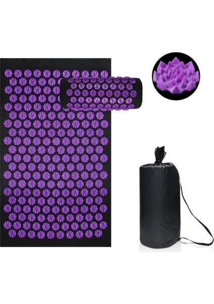 Mor Bir Set (3 Parça) 3 Adet Masaj Vücut Aplikatörü Akupunktur Yoga Minderi Sensi Pilates Mat Iğneli Ayak Masajı Yastık Spor Boyun Bel Için (Yurt Dışından)