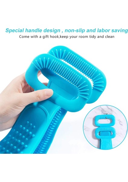 Gri 76CM Duş Için Arka Scrubber, Inmorven Banyo Vücut Fırçası Silikon Sırt Fırçası Ekstra Uzun Peeling Vücut Scrubber Saplı Erkek Kadın (Yurt Dışından) indirimleri
